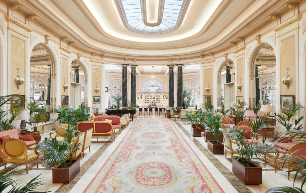Hall at El Palace Hotel in Barcelona